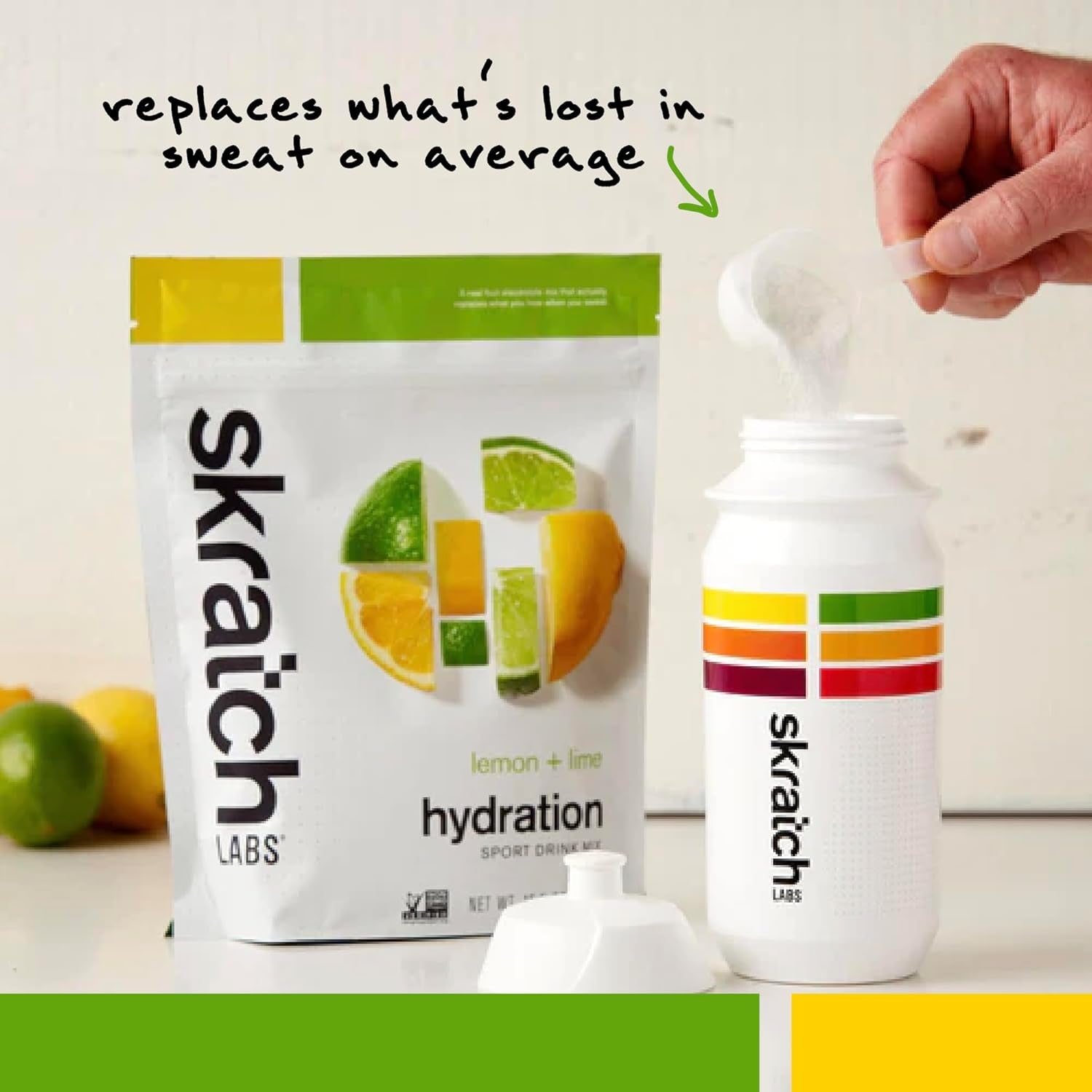 Skratch Labs Hydration Powder | Sport Drink Mix | Electrolytes Powder for Exercise, Endurance, and Performance | Lemon + Lime | 60 Servings | Non-Gmo, Vegan, Kosher